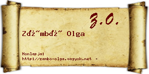 Zámbó Olga névjegykártya