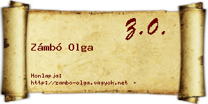 Zámbó Olga névjegykártya