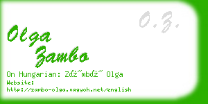 olga zambo business card